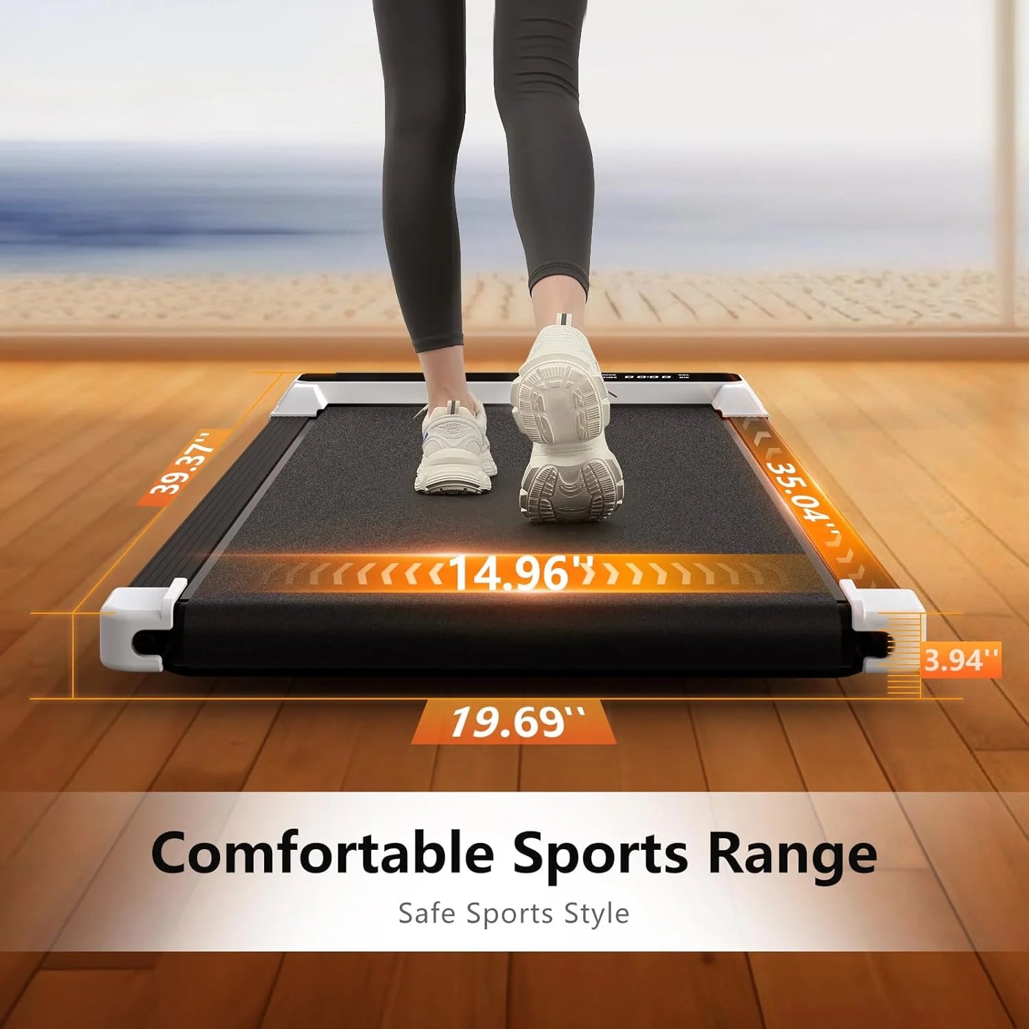 Walking Pad Treadmill, Incline Treadmill for Home Office, 2.5 HP Quiet, Treadmill with Extra Wide Running Belt, Remote Control, LED Display