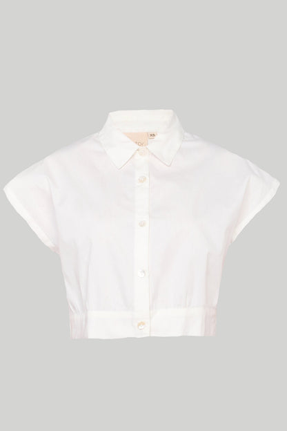 Oversized Crop Shirt in Off-white
